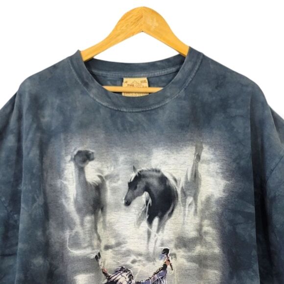 Vintage Y2K 2003 The Mountain Native American Man Tie-Dye T-Shirt Size XXXL (3X) - Picture 3 of 14